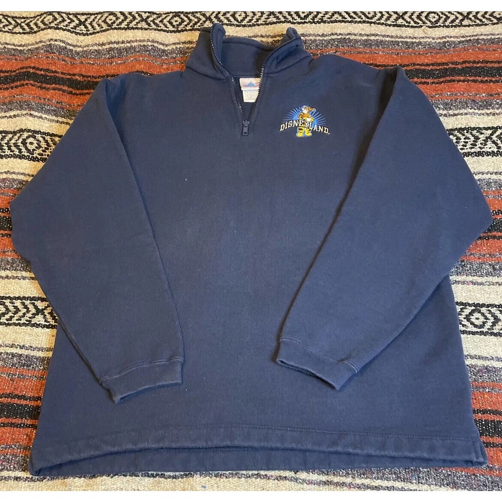 Vintage Disney Disneyland Resort Embroidered Tigger Sweatshirt Blue Men's L